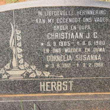 HERBST Christiaan J.C. 1905-1980 &amp; Cornelia Susanna 1912-1988