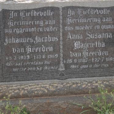 HEERDEN Johannes Jacobus, van 1909-1969 &amp; Anna Susanna Magrietha 1907-1985