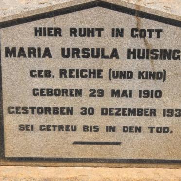 HUISINGA Maria Ursula nee REICHE 1910-1935 