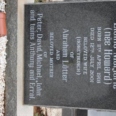 LÖTTER Elaine Marjorie nee HOWARD 1918-2001