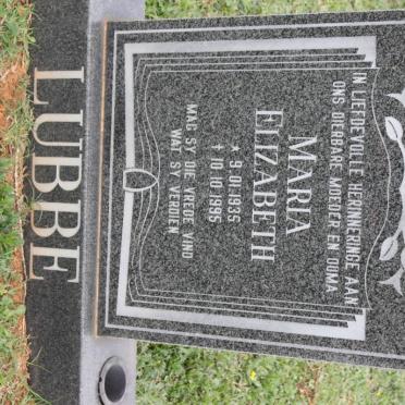LUBBE Maria Elizabeth 1935-1995