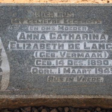 LANGE Anna Catharina Elizabeth, de nee VERMAAK 1890-1945