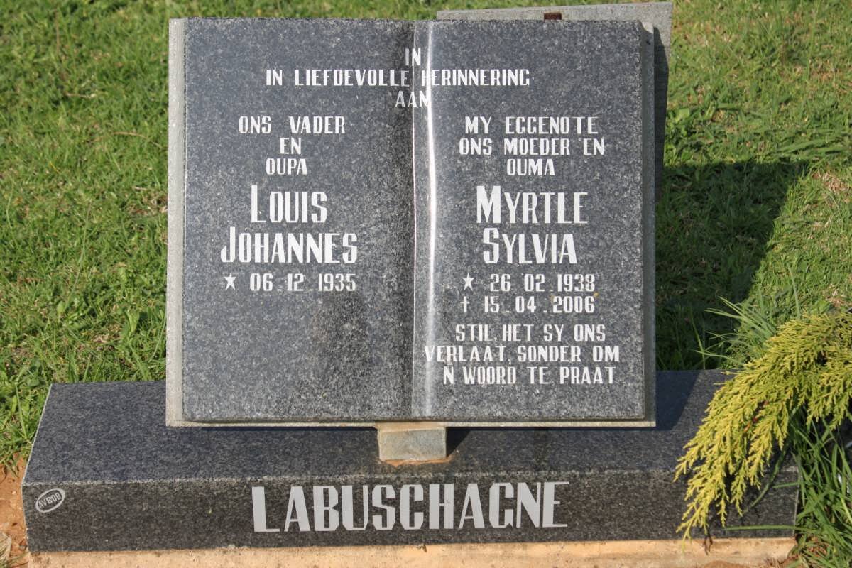 LABUSCHAGNE Louis Johannes 1935- &amp; Myrtle Sylvia 1938-2006