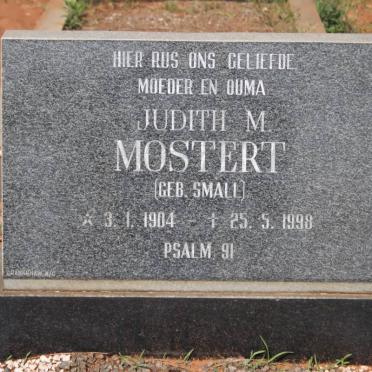 MOSTERT Judith M. nee SMALL 1904-1998