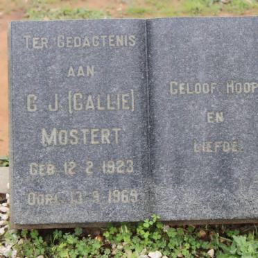 MOSTERT C.J. 1923-1969
