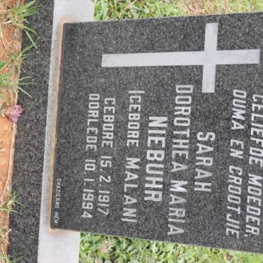 NIEBUHR Sarah Dorothea Maria nee MALAN 1917-1994