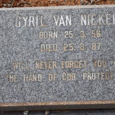 NIEKERK Cyril, van 1956-1987