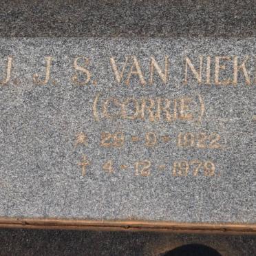 NIEKERK J.J.S., van 1922-1979