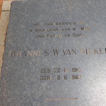 NIEKERK Johannes W., van 1910-1967 &amp; Catharina E. POTGIETER 1917-1988