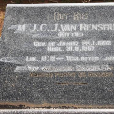 RENSBURG M.J.C.J., van 1892-1957