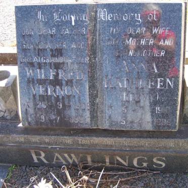 RAWLINGS Wilfred Vernon 1908-1997 &amp; Anna Kathleen KEEVY 1910-1989
