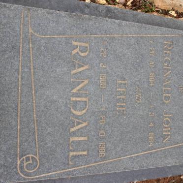 RANDALL Reginald John 1904-1984 &amp; Effie 1908-1986