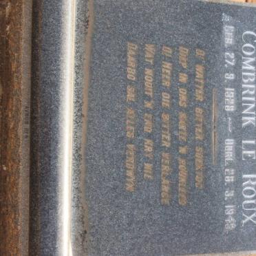 ROUX Casper Johannes Combrink, le 1929-1949