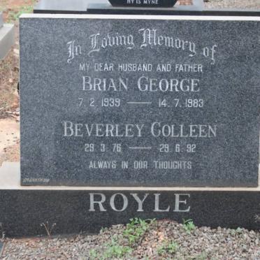 ROYLE Brian George 1939-1983 &amp; Beverley Colleen 1976-1992