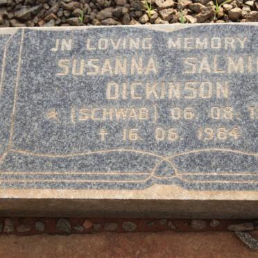 DICKINSON Susanna Salmina nee SCHWAB 1930-1984