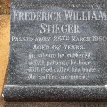 STIEGER Frederick William  -1950