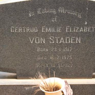 STADEN Gertrud Emilie Elizabeth, von 1917-1975