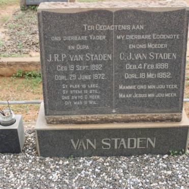 STADEN J.R.P., van 1892-1972 &amp; C.J. 1898-1952