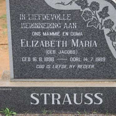STRAUSS Elizabeth Maria nee JACOBS 1898-1989
