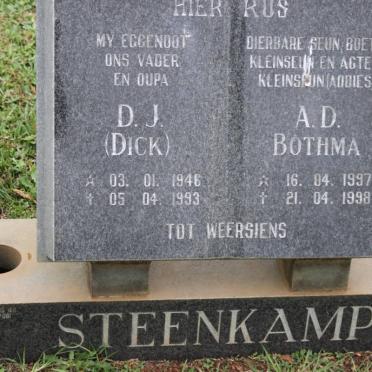 STEENKAMP D.J.1946-1993 :: STEENKAMP A.D.Bothma 1997-1998