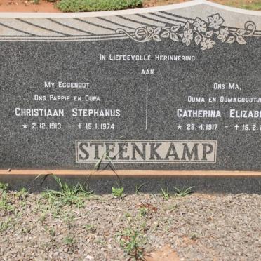 STEENKAMP Christiaan Stephanus 1913-1974 &amp; Catherina Elizabeth 1917-2001
