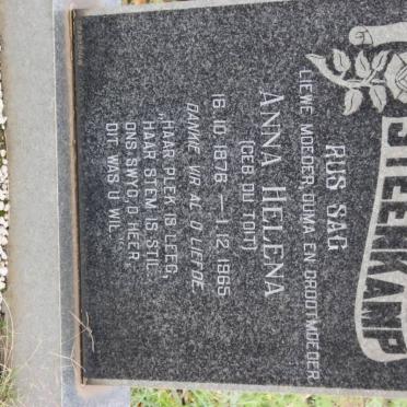 STEENKAMP Anna Helena nee DU TOIT 1876-1965