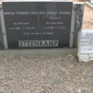 STEENKAMP Andreas Theodorus Spies 1894-1973 &amp; Gert Diederik Johannes DUVENHAGE 1901-1973