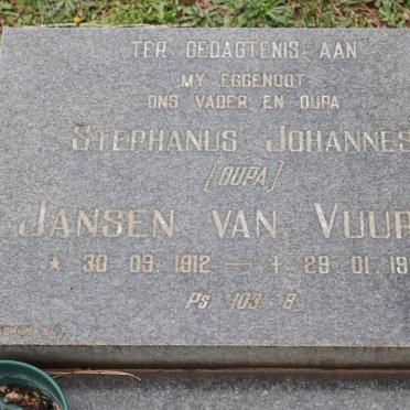 VUUREN Stephanus Johannes, Jansen van 1912-1990