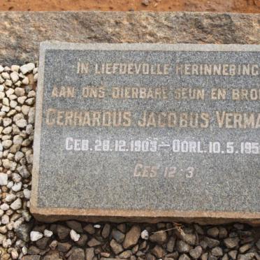 VERMAAK Gerhardus Jacobus 1903-1958