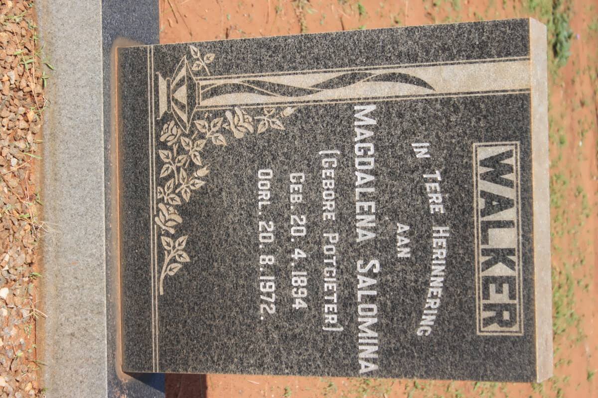 WALKER Magdalena Salomina nee POTGIETER 1894-1972