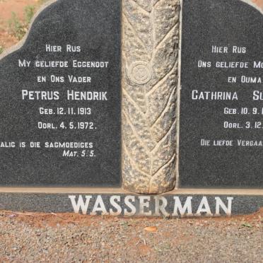 WASSERMAN Petrus Hendrik 1913-1972 &amp; Cathrina Susanna 1928-1995
