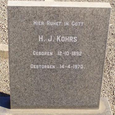 KOHRS H.J. 1892-1970
