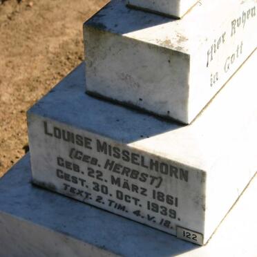 MISSELHORN Heinrich 1861-1930 &amp; Louise HERBST 1861-1939