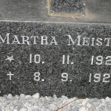 MEISTER Martha 1922-1923