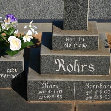 RÖHRS Bernhard 1909-1993 &amp; Marie WITTHÖFT 1903-1985