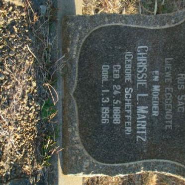 MARITZ Chrissie L. nee SCHEFFER 1888-1956