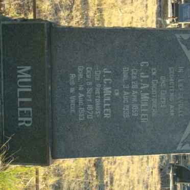 MULLER C.J.A. 1859-1939 &amp; J.C. PRETORIUS 1870-1953