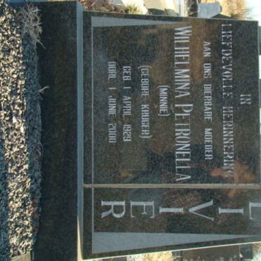 OLIVIER Wilhelmina Petronella nee KRUGER 1929-2000