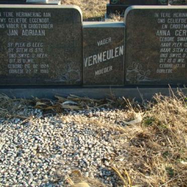VERMEULEN Jan Adriaan 1924-1980 &amp; Anna Gertruida SWANEPOEL 1929-