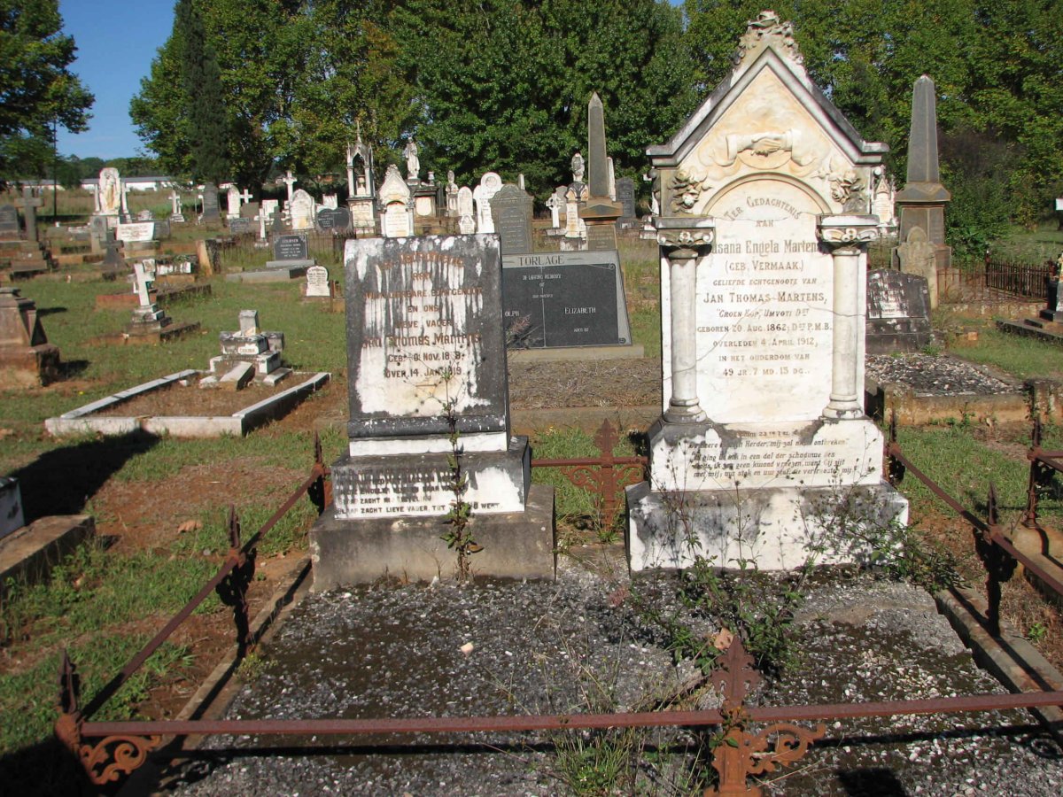 MARTENS Jan Thomas 18?8-1919 &amp; Susanna Engela VERMAAK 1862-1912
