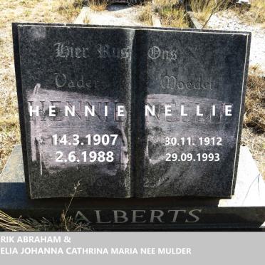 ALBERTS Hendrik Abraham 1907-1988 & Cornelia Johanna Cathrina Maria nee MULDER 1912-1993