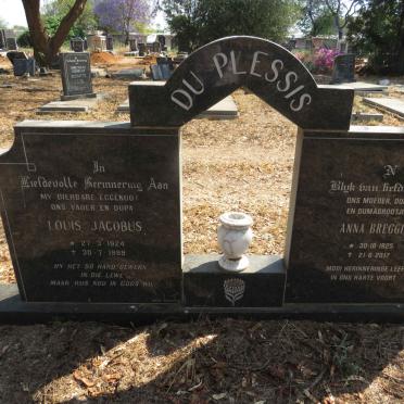 PLESSIS Louis Jacobus, du 1924-1989 & Anna Breggie 1925-2017