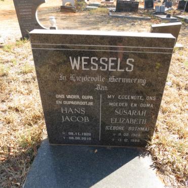 WESSELS Hans Jacob 1920-2010 & Susarah Elizabeth BOTHMA 1928-1988