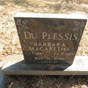 PLESSIS Barbara Magaretha, du 1897-1989