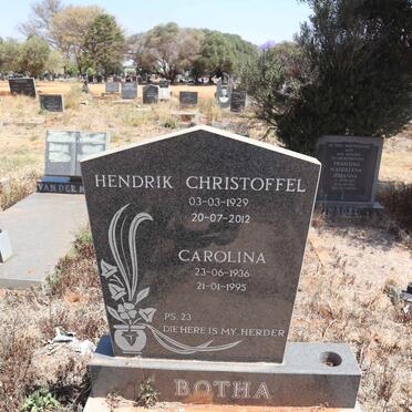 BOTHA Hendrik Christoffel 1929-2012 & Carolina 1936-1995