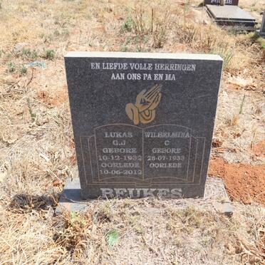 BEUKES Lukas G.J. 1932-2012 & Wilhelmina C. 1933-