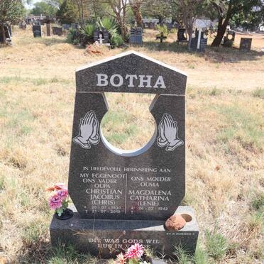 BOTHA Christian Jacobus 1930-2010 & magdalena Catharina 1942-