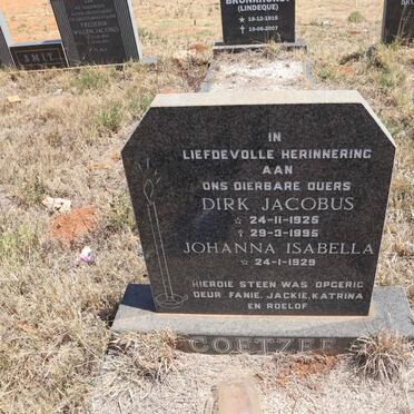 COETZEE Dirk Jacobus 1925-1995 & Johanna Isabella 1929-