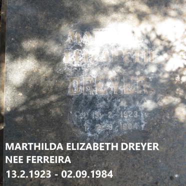 DREYER Marthilda Elizabeth nee FERREIRA 1923-1984