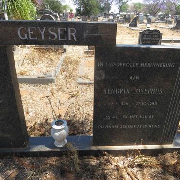 GEYSER Hendrik Josephus 1926-1983